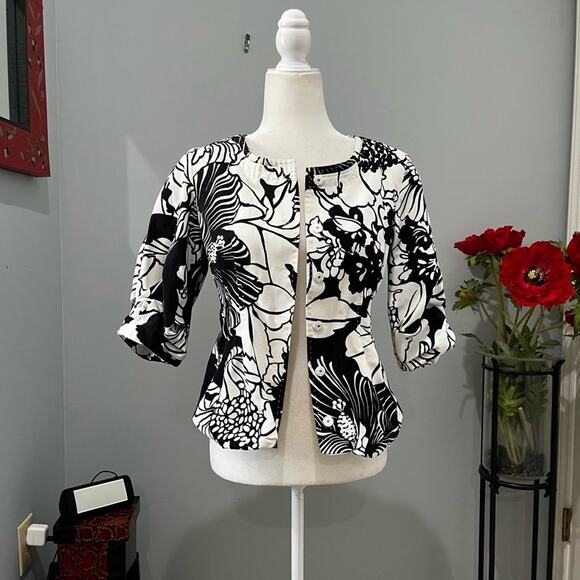NEW Elie Tahari Tailored Hourglass Floral Statement Career Suit Jacket 4 NWOT - Picture 13 of 16